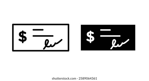 Money check icons thin line illustrations designs