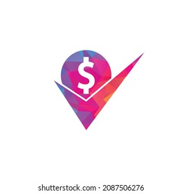 Money check logo design. Cash Icon symbol design. Good payment logo template.	