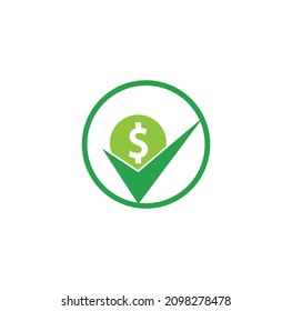 Money check logo design. Cash Icon symbol design. Good payment logo template.	