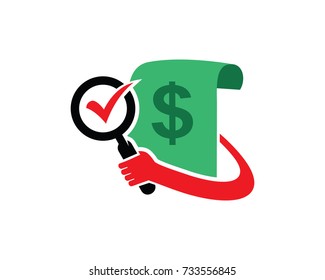 Money Check Logo Template Design Vector, Emblem, Design Concept, Creative Symbol, Icon