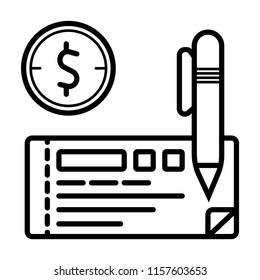 Money check vector icon