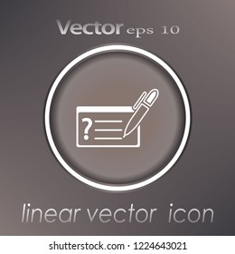 Money check vector icon, bank money symbol. Modern, simple flat vector illustration for web site or mobile app
