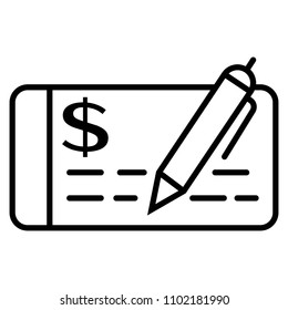 Money check vector icon, invoice symbol. Modern, simple flat vector illustration for web site or mobile app