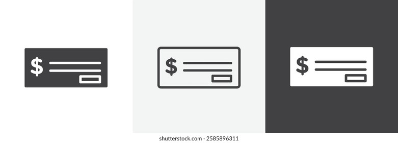 Money check vector icons collection graphic designs for ui designs