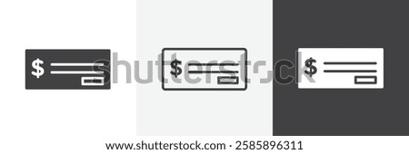Money check vector icons collection graphic designs for ui designs