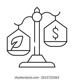 money or chia cryptocurrency balance scale line icon vector. money or chia cryptocurrency balance scale sign. isolated contour symbol black illustration