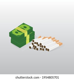 money and cigarettes vector design