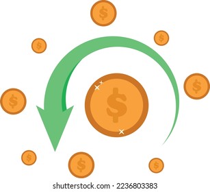 Money circulation and financial wealth professionally on a white background