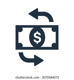 Money circulation icon flat graphic design