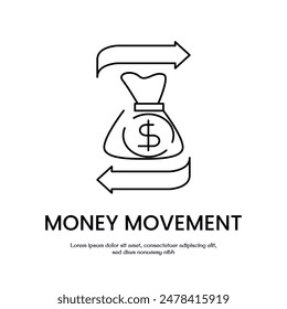 money circulation thin outline icon vector design good for web or mobile app