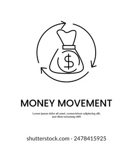 circulación de dinero delgado contorno icono diseño de Vector bueno para Web o App móvil