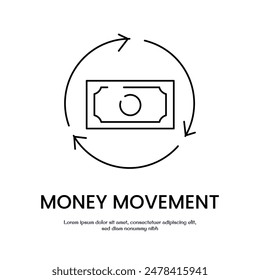 circulación de dinero delgado contorno icono diseño de Vector bueno para Web o App móvil