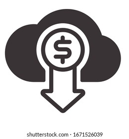 money cloud  business solid icon