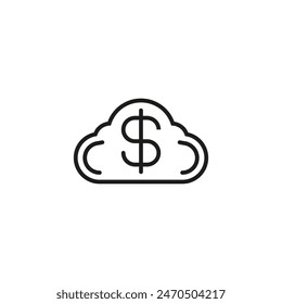 Money cloud with dollar symbol. Vector icon. Illustration on a white background.