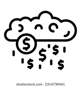 Money cloud icon outline vector. Financial freedom. Free income