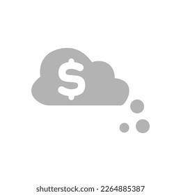 icono de nube de dinero, ilustración vectorial