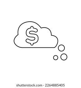 money cloud icon, vector illustration