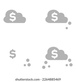 icono de nube de dinero, ilustración vectorial