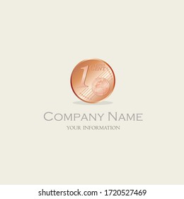 Money Coin 1 Cent Logo Vector Your Company Name