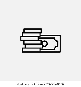 Money, coin, cash line icon, vector, illustration, logo template. Suitable for many purposes.
