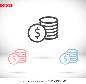Money Coin Dollar Currency Vector Graphic 10 EPS Design