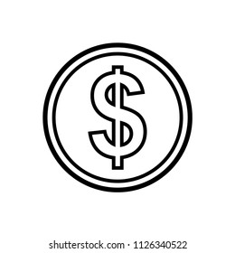 Money - coin - dollar icon vector
