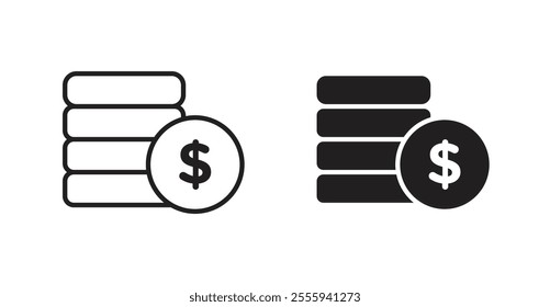 Money coin flat simple vector symbols illustration.