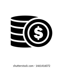 Money Coin Icon , Banking Template Logo Design Emblem Isolated  Illustration , Outline Solid Background White
