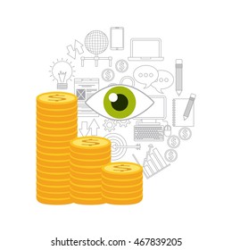 money coin icon design, vector illustration eps10