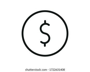 Icono de moneda. Icono vectorial del dólar, moneda aislada en segundo plano. Moneda de la ilustración para aplicaciones móviles. Pictograma