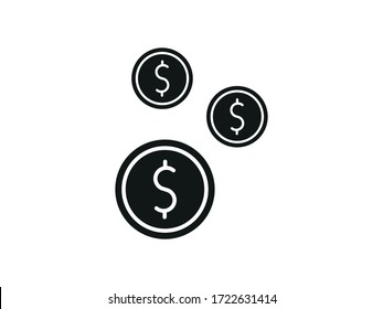Money coin icon. Dollar vector icon, coin isolated on background. Illustration money coin for mobile apps. Pictogram