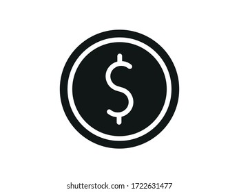 Money coin icon. Dollar vector icon, coin isolated on background. Illustration money coin for mobile apps. Pictogram