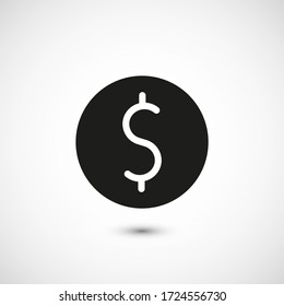 Money coin icon. Dollar vector icon, coin isolated on background. Illustration money coin for mobile apps. Pictogram
