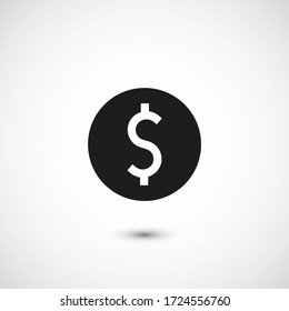 Money coin icon. Dollar vector icon, coin isolated on background. Illustration money coin for mobile apps. Pictogram