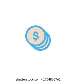 icono de moneda de dinero diseño de logotipo vectorial plano ilustración de moda símbolo de señalización gráfico simple