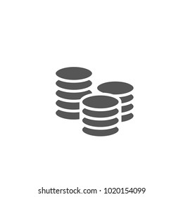 Money coin icon isolated on white background. Trendy money coin icon in flat style. Template for app, ui and logo, vector illustration, eps 10