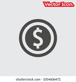 Money Coin icon isolated sign symbol and flat style for app, web and digital design. Vector illustration.