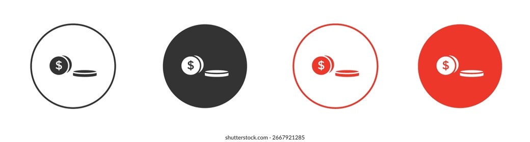 Icono de la moneda del dinero para el logotipo, símbolo de la muestra del Vector para el diseño