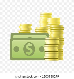 money and coin icon vector, 3d icon vector.