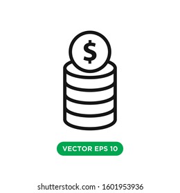 money, coin money icon vector design template