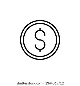Money Coin Icon Vector Illustration Logo Template