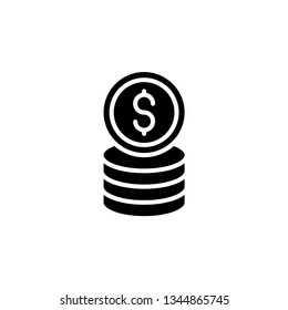 Money Coin Icon Vector Illustration Logo Template