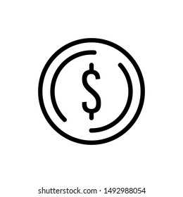 Money Coin Icon Vector Illustration Logo Template