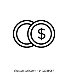 Money Coin Icon Vector Illustration Logo Template