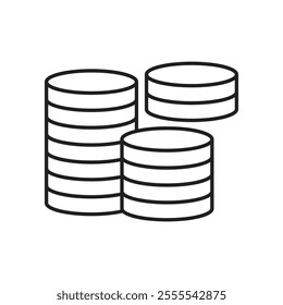 Money coin icon vector isolated on white background.