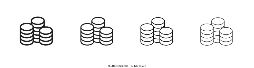 Icono de moneda de dinero. Vector de pictogramas aislados.