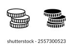 Money coin Icon vector. liner and flat style icons set.