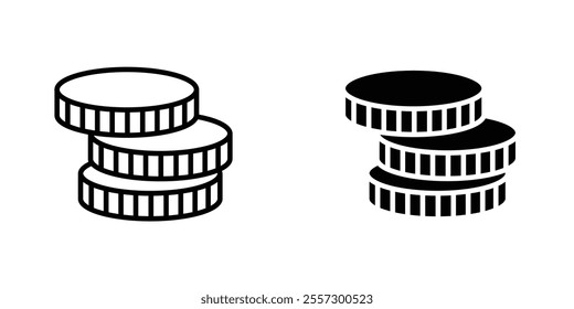 Money coin Icon vector. liner and flat style icons set.