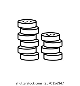 Money coin icon Vector logo set flat