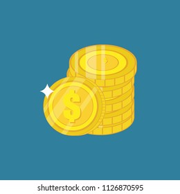 Money Coin Isometric Vector Template Design Illustration